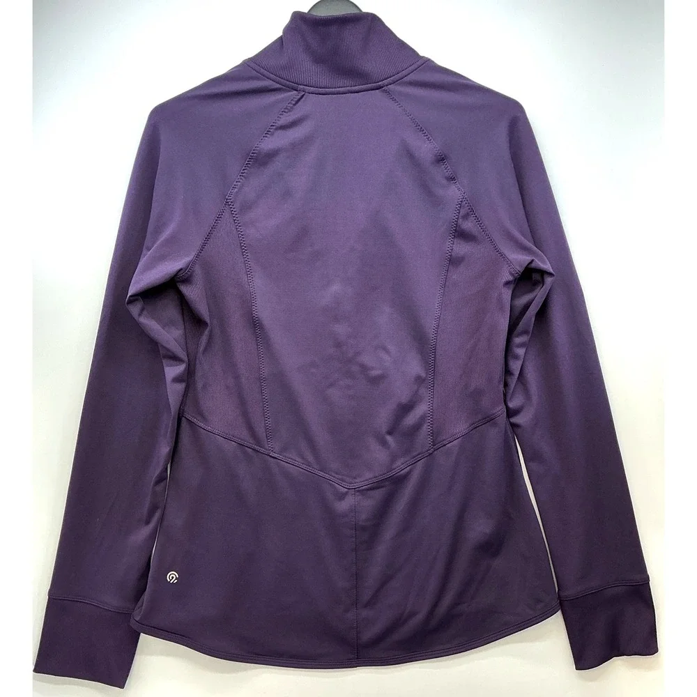Champion C9 Athletic Zip Jacket Purple Sz M Athleisure Running Thumbholes - Picture 2 of 9